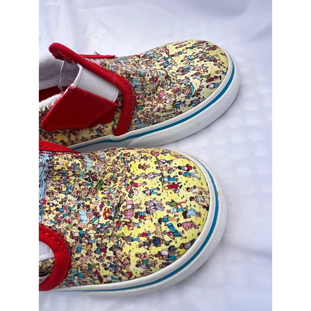 Vans x Where's Waldo Toddler Slip-On V Beach Sneakers Multi Red Size 10.0 - Picture 5 of 7